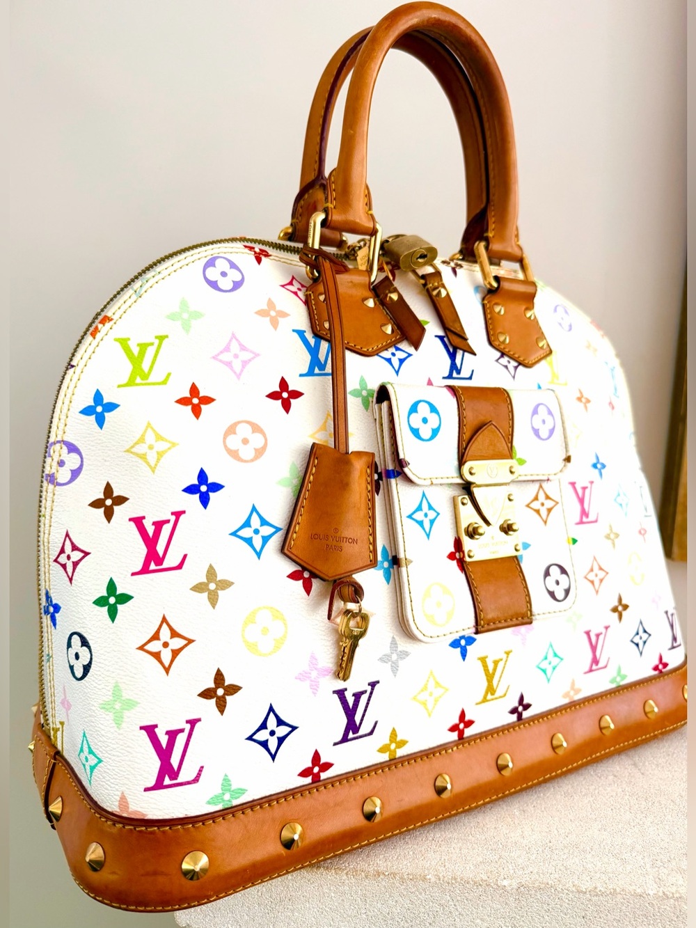 LOUIS VUITTON Multicolore Alma GM Murakami White M40441 - Picture 2 of 11